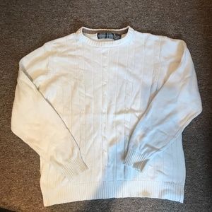 Oscar De La Renta Mens Cream cable knit sweater